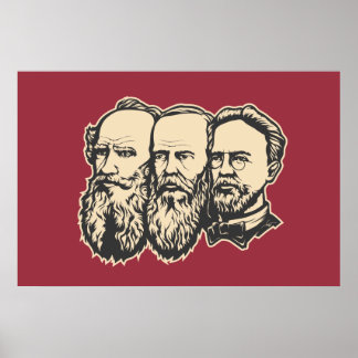 Póster Troika rusa: Tolstoy, Dostoevsky, Chéjov