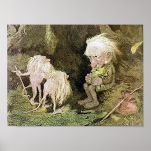 Póster Troll con su Mascota Frog