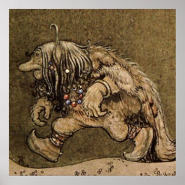 Póster "Troll de granja" del artista sueco John Bauer