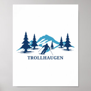 Póster Trollhaugen Wisconsin Estación de Esquí Esquí Esqu