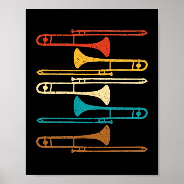 Póster Trombona Retro - Jazz (Frente)