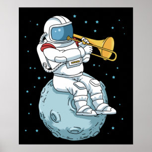Póster Trombone Gift Jazz Music Marcha Band Trombone