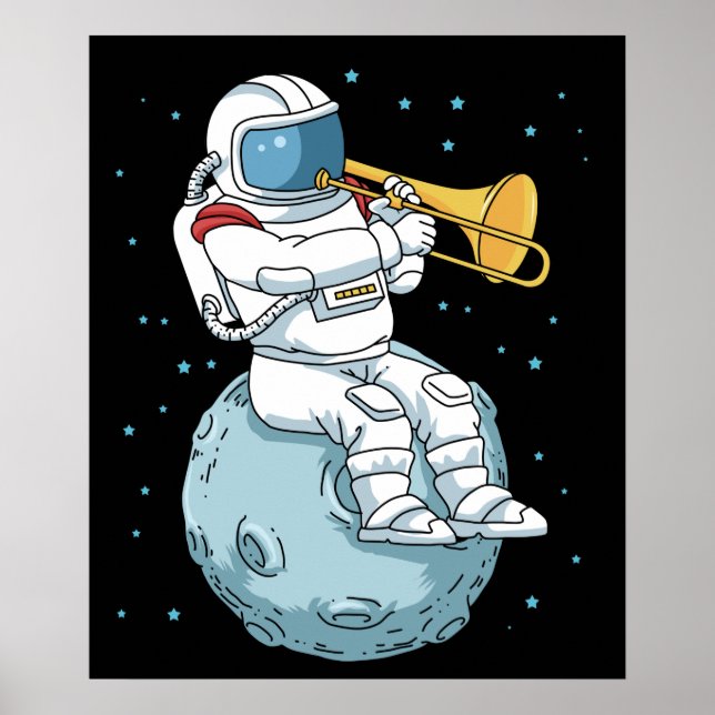 Póster Trombone Gift Jazz Music Marcha Band Trombone (Frente)