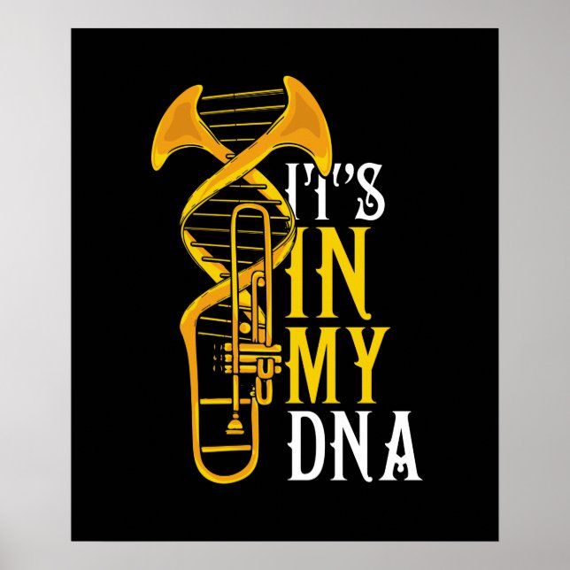 Póster Trombone Gift Men Jazz Music Marcha Band (Frente)