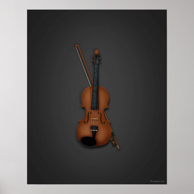 Póster Trompe L'oeil Violin & Bow (Frente)