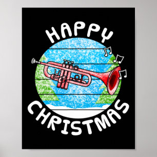 Póster Trompeta Navidad Trompetista Br Músico Profesor de