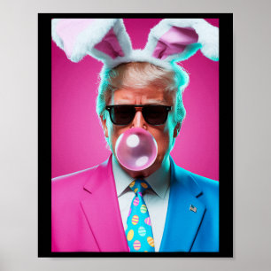 Póster Trompeta Soplando Chicle Político Republicano Este