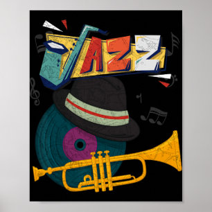 Póster Trompetas de Jazz Retro Funnys Festival de Música 