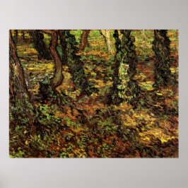 Póster Troncos de árboles con hiedra de Vincent van Gogh