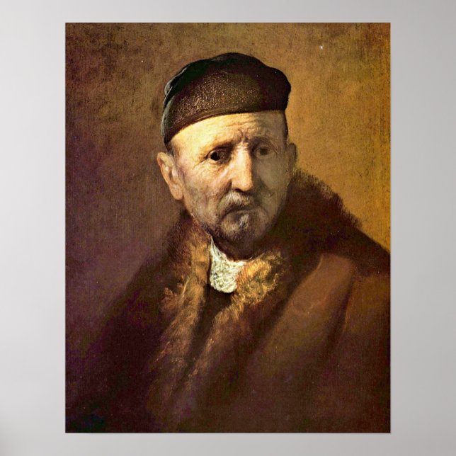 Póster � Tronie � de un anciano de Rembrandt (Frente)