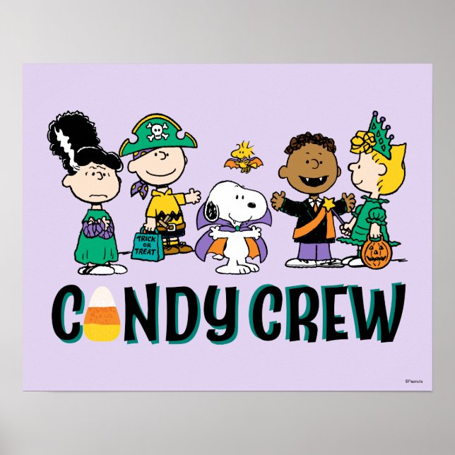 Póster Tropa de Dulces de Peanuts Pandilla de Halloween (Frente)