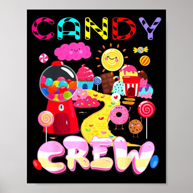 Póster Tropa de Dulces Disfraz de Dulces para Mujeres Tie (Frente)