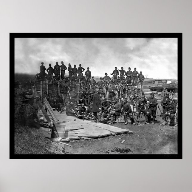 Póster Tropas de la compañía C en Bull Run 1862 (Frente)