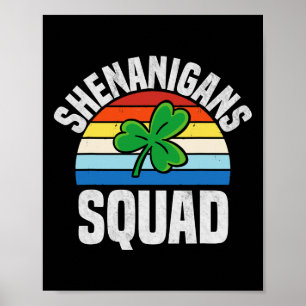 Póster Tropelías Escuadrón Tréboles Irlandés Divertido St