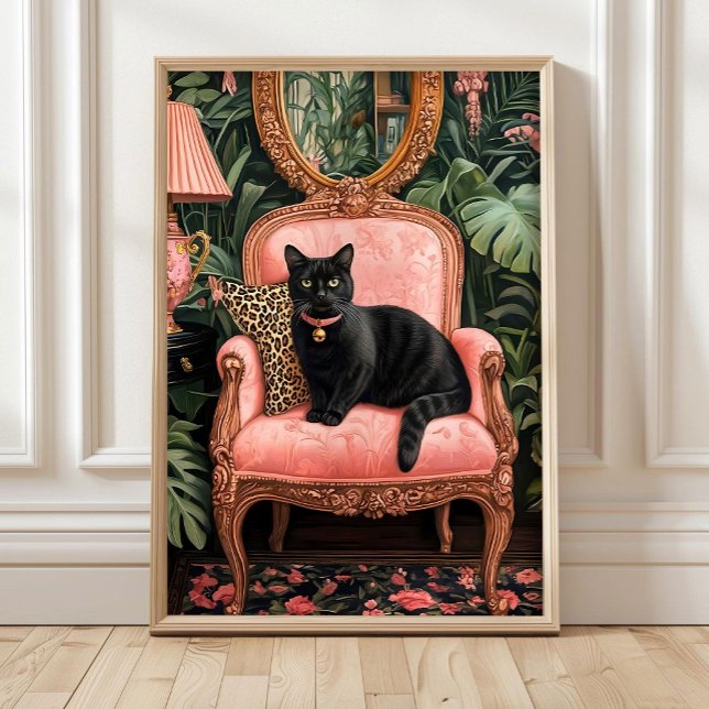 Póster Tropical Black Cat on Sofa Poster Print, Funny Bla (Subido por el creador)
