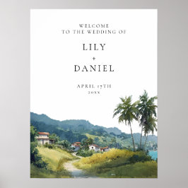 Póster Tropical Caribbean Wedding Welcome Sign