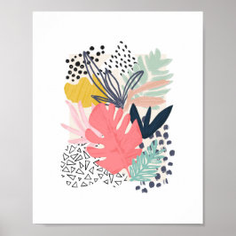 Póster Tropical Collage Colourful Artwork