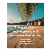 Póster tropical de marketing de agencia de viajes