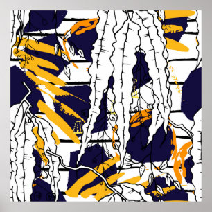 Póster Tropical, de rayas, de animales. Patrón sin soldad