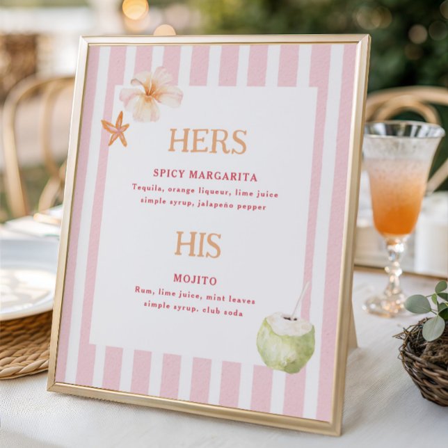 Póster Tropical Destination Wedding Signature Drinks (Subido por el creador)