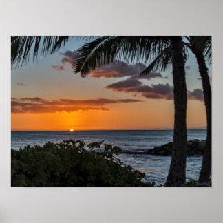 Póster Tropical Hawaiian sunset poster