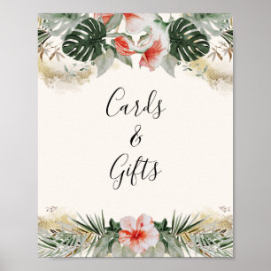 Póster Tropical Palm Monstera Cards and Gifts Poster