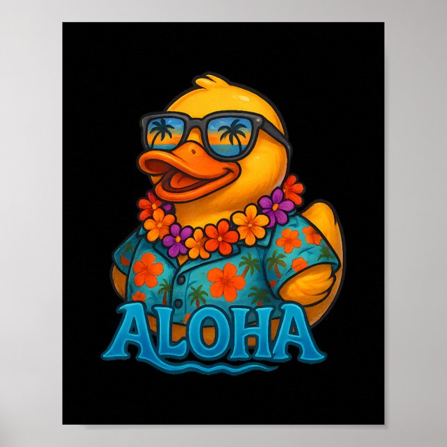Póster Tropical Rubber Duck Hawaiian Lei Aloha Rubber Duc (Frente)