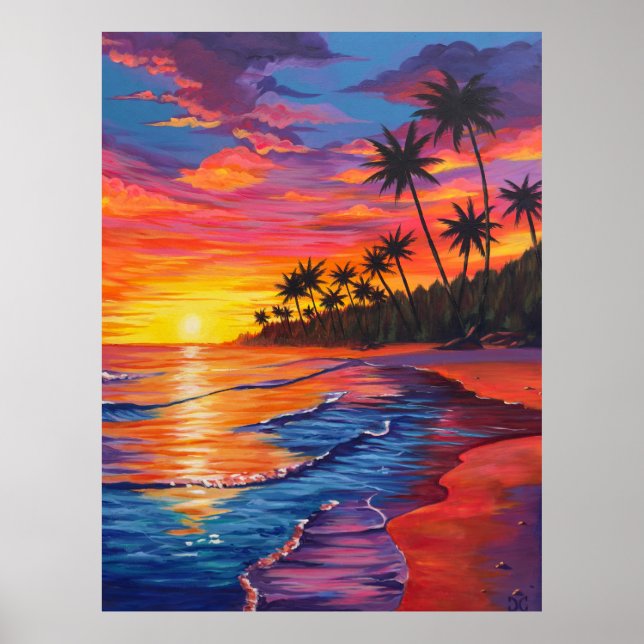 Póster Tropical Sunset Poster (Frente)