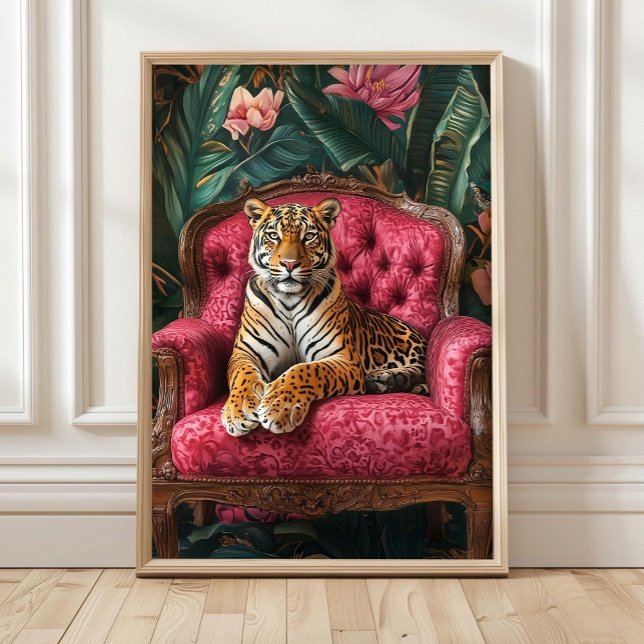 Póster Tropical Tiger on Pink Sofa Poster Eclectic Tiger  (Subido por el creador)