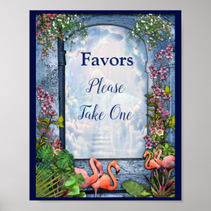 Póster Tropical Vintage Blue Marble Palace