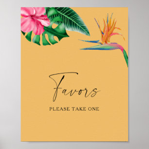 Póster Tropicales - favores de novias por favor tomen uno