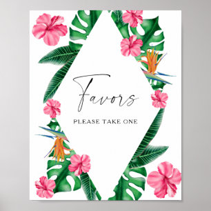 Póster Tropicales - recuerdos de boda, por favor tome uno