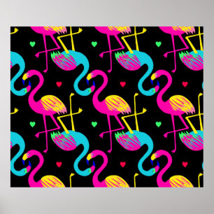 Póster Trópico vivo, hawaiano exótico patrón sin fisuras