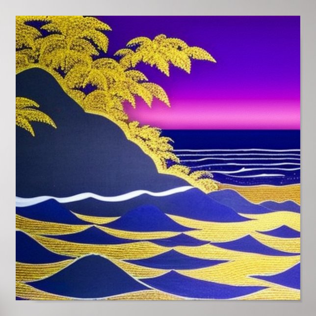 Póster Tropicos dorados en el Poster Sunset (Frente)