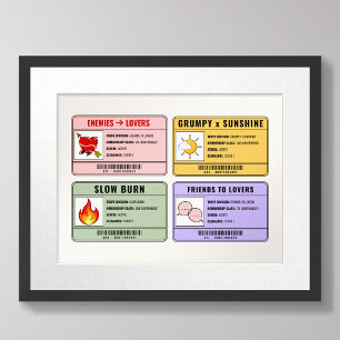 Póster Tropismos divertidos para amantes de los libros de