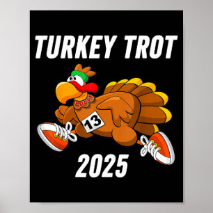Póster Trote de Pavo de Acción de Gracias Corriendo 2025 