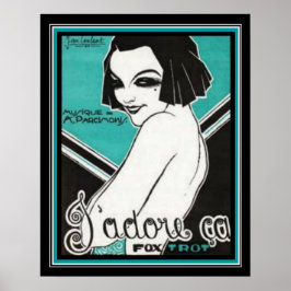 Póster Trote Fox de Art Deco francés Imprimir 16 x 20