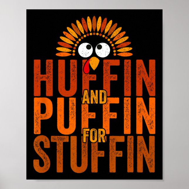 Póster Trote turco de Acción de Gracias - Huffin y Puffin (Frente)