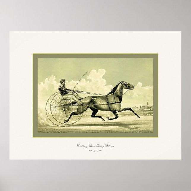 Póster Trotting Horse George Palmer ~ 1870 (Frente)