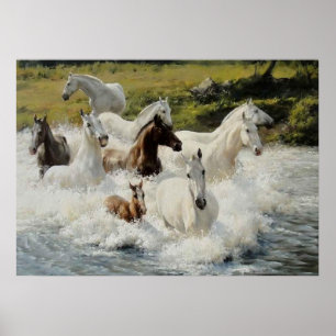 Póster Troupeau de chevaux, Papier poster (mat)