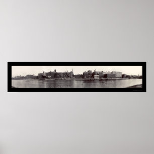 Póster Troy NY Waterfront Photo 1909