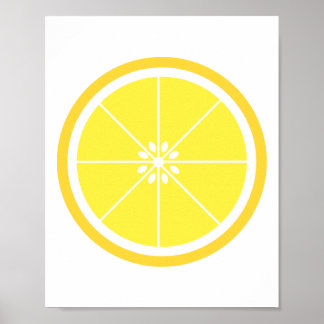 Póster Trozo De Fruta De Cítricos De Limón Amarillo