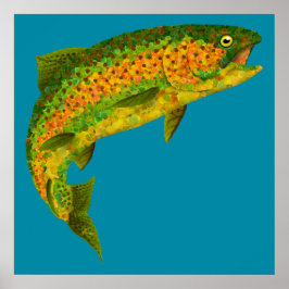 Póster Trucha arco iris de hoja de lápiz 4