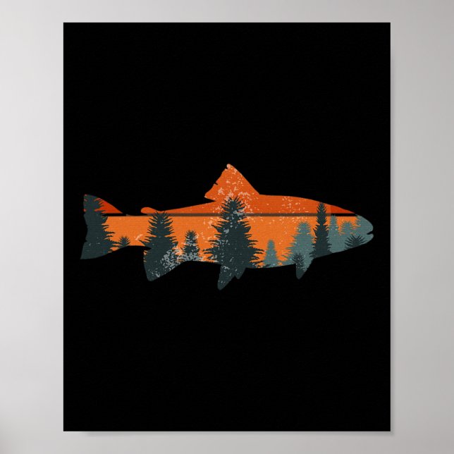 Póster Trucha Pesca Naturaleza Pescador al aire libre Reg (Frente)