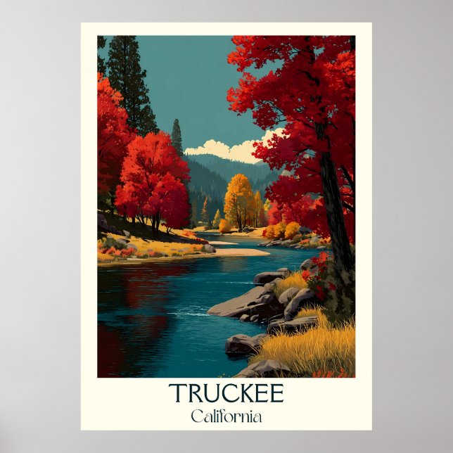 Póster Truckee California Art Print | Montaña rusa (Frente)