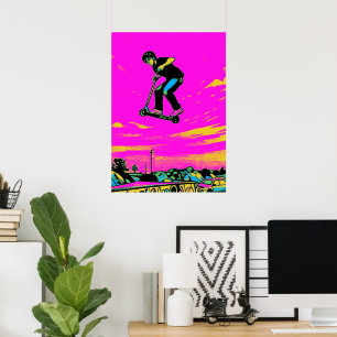 Póster Truco de alto vuelo - Piloto de scooter