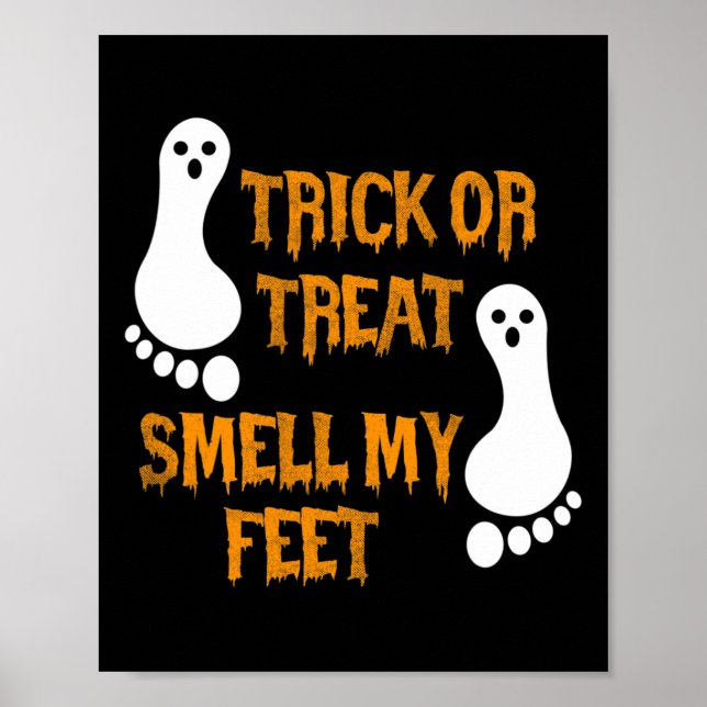 Póster Truco divertido o trato oler mis pies Halloween (Frente)