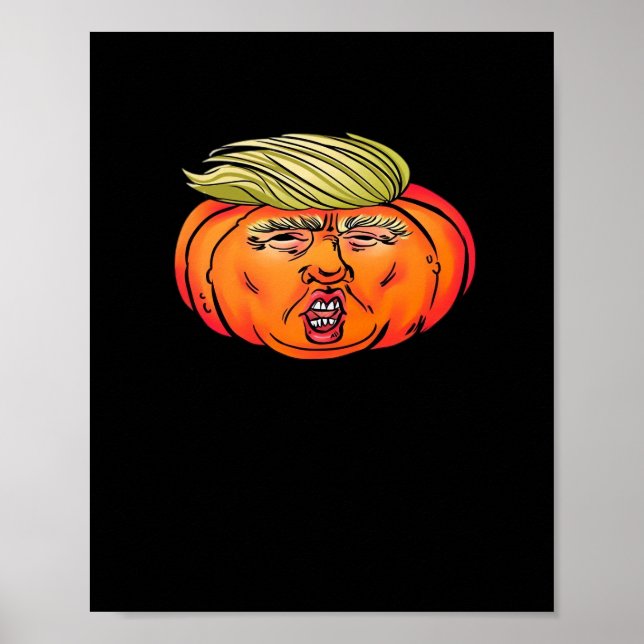 Póster Truco O Traición Anti Calabaza De Halloween Trumpk (Frente)