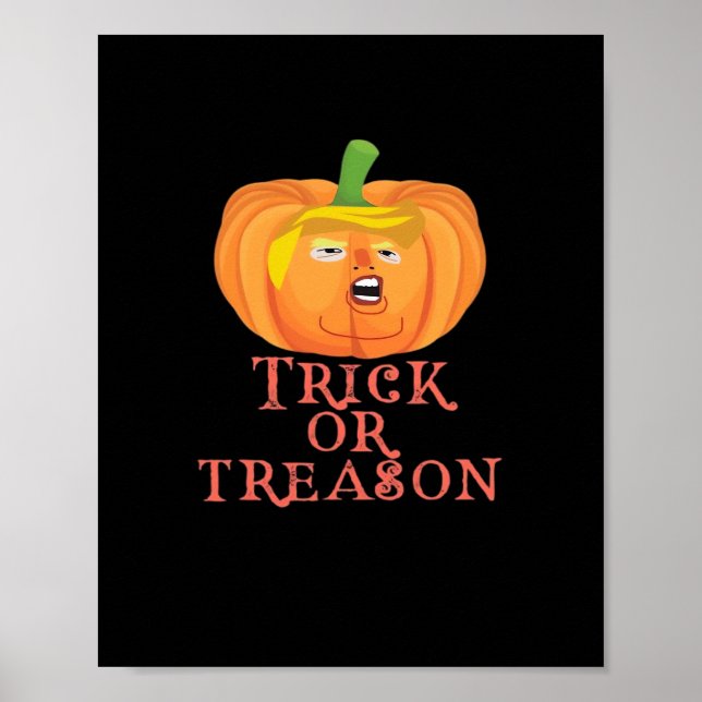 Póster Truco O Traición Halloween Impete Diseño Trumpkin (Frente)