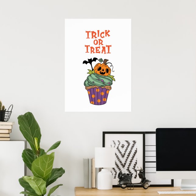 Póster Truco o tratamiento (Oficina en casa)
